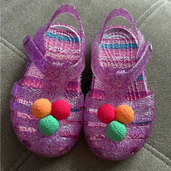 Crocs Glitter Jelly Sandals Size 6 - Picture 4 of 10